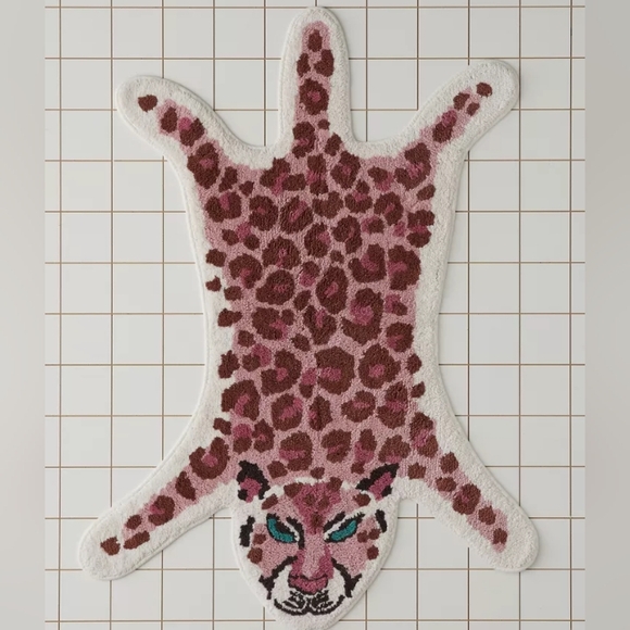 NWT UO Leopard Tufted Bath Mat - Picture 2 of 8